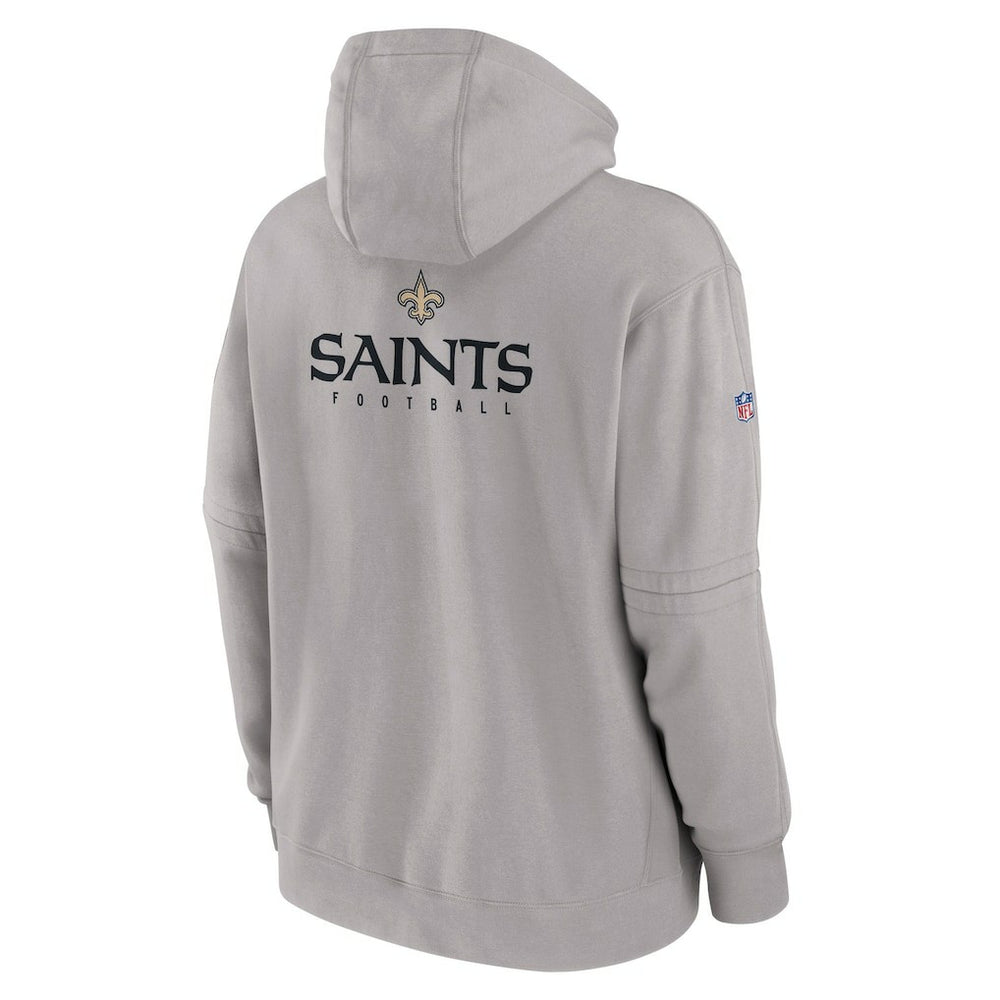 New Orleans Saints Sideline Club Fleece Pullover Hoodie - Gray Hoodies