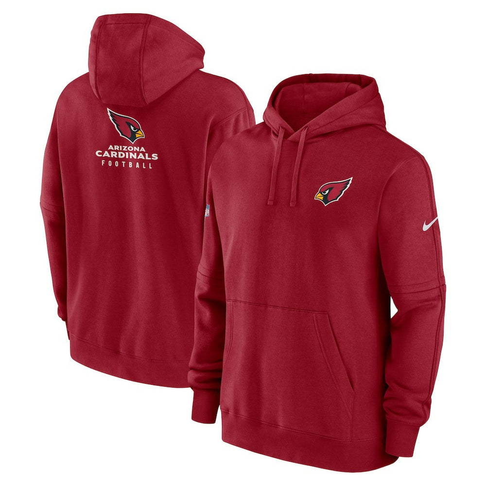 Arizona Cardinals Sideline Club Fleece Pullover Hoodie - Cardinal Hoodies