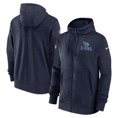 Tennessee Titans 2023/24 Sideline Club Full-Zip Hoodie - Navy Hoodies