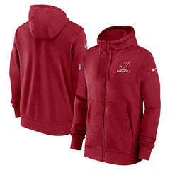 Arizona Cardinals 2023/24 Sideline Club Full-Zip Hoodie - Red Hoodies