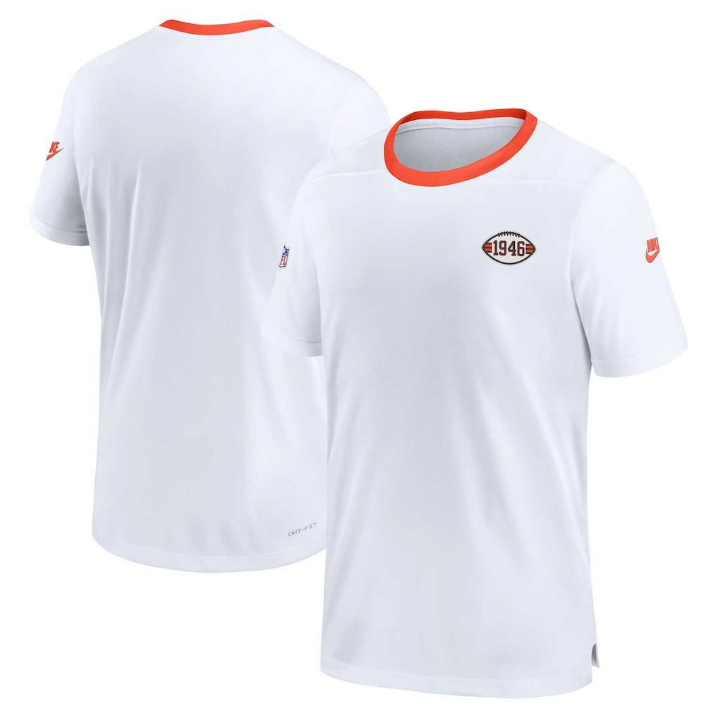 Cleveland Browns Men's Sideline Coaches Alternate Performance T-Shirt - White T-shirts