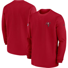 Tampa Bay Buccaneers 2023 Sideline Throwback Heavy Brushed Waffle Long Sleeve Top - Red Tops