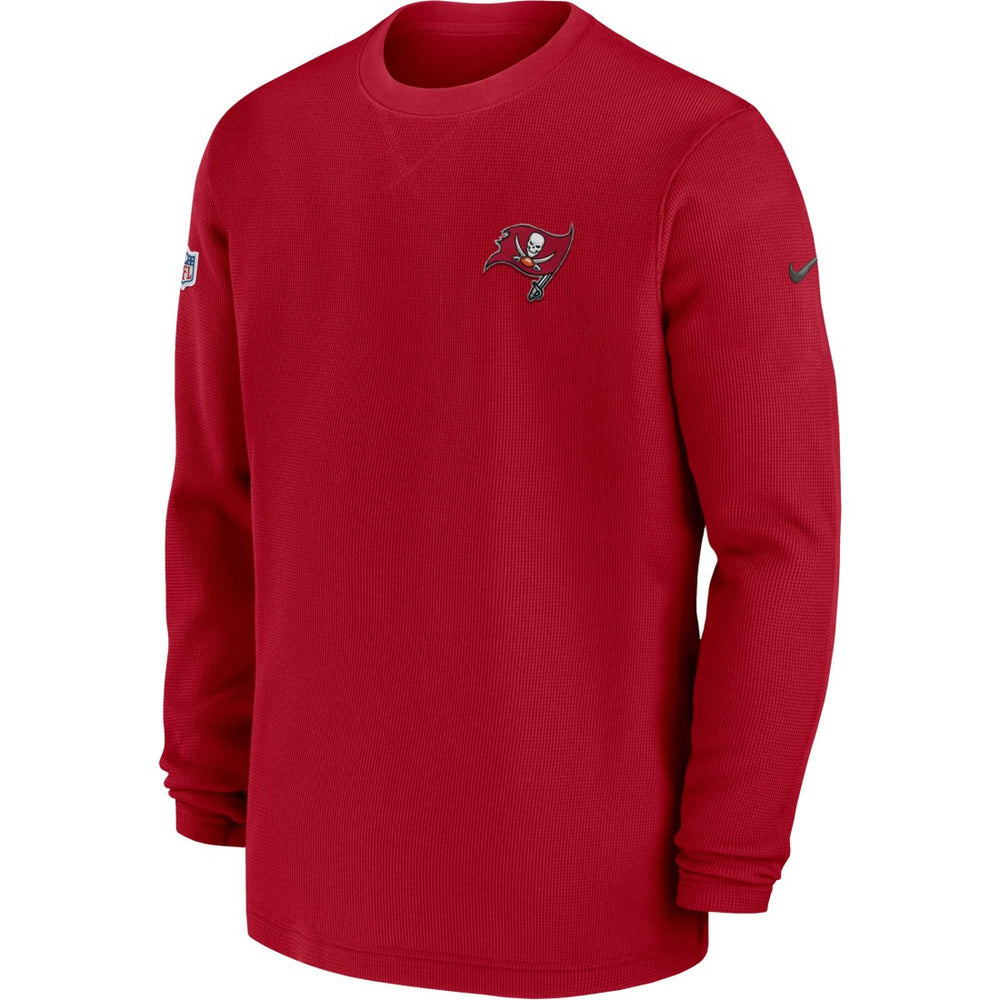 Tampa Bay Buccaneers 2023 Sideline Throwback Heavy Brushed Waffle Long Sleeve Top - Red Tops