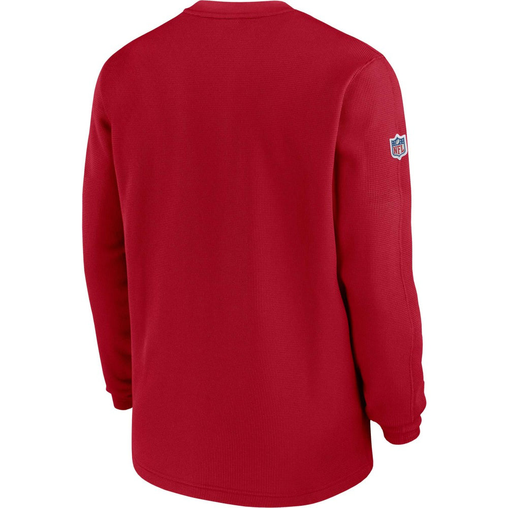 Tampa Bay Buccaneers 2023 Sideline Throwback Heavy Brushed Waffle Long Sleeve Top - Red Tops