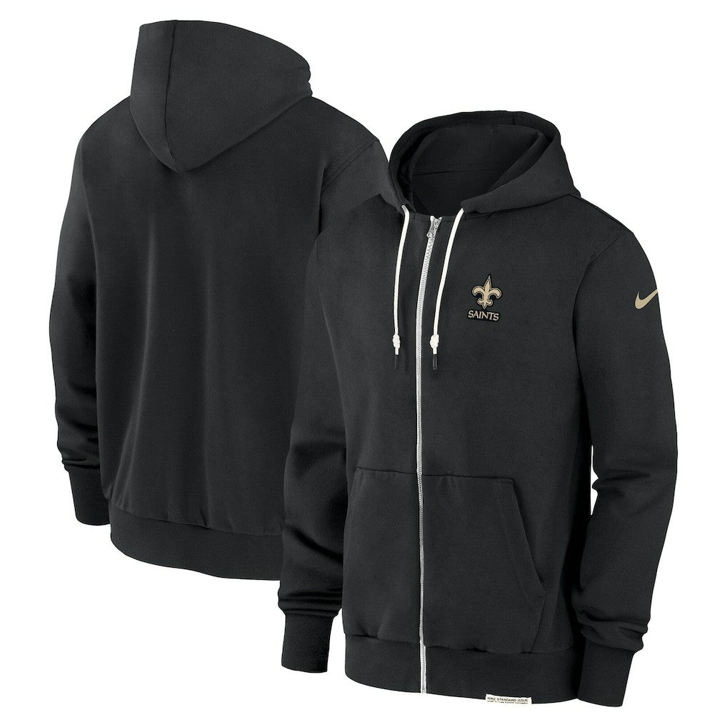 New Orleans Saints Sideline Performance Full-Zip Hoodie Jacket - Black Hoodies