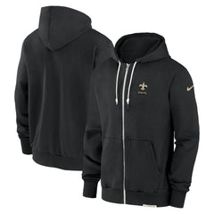 New Orleans Saints Sideline Performance Full-Zip Hoodie Jacket - Black Hoodies