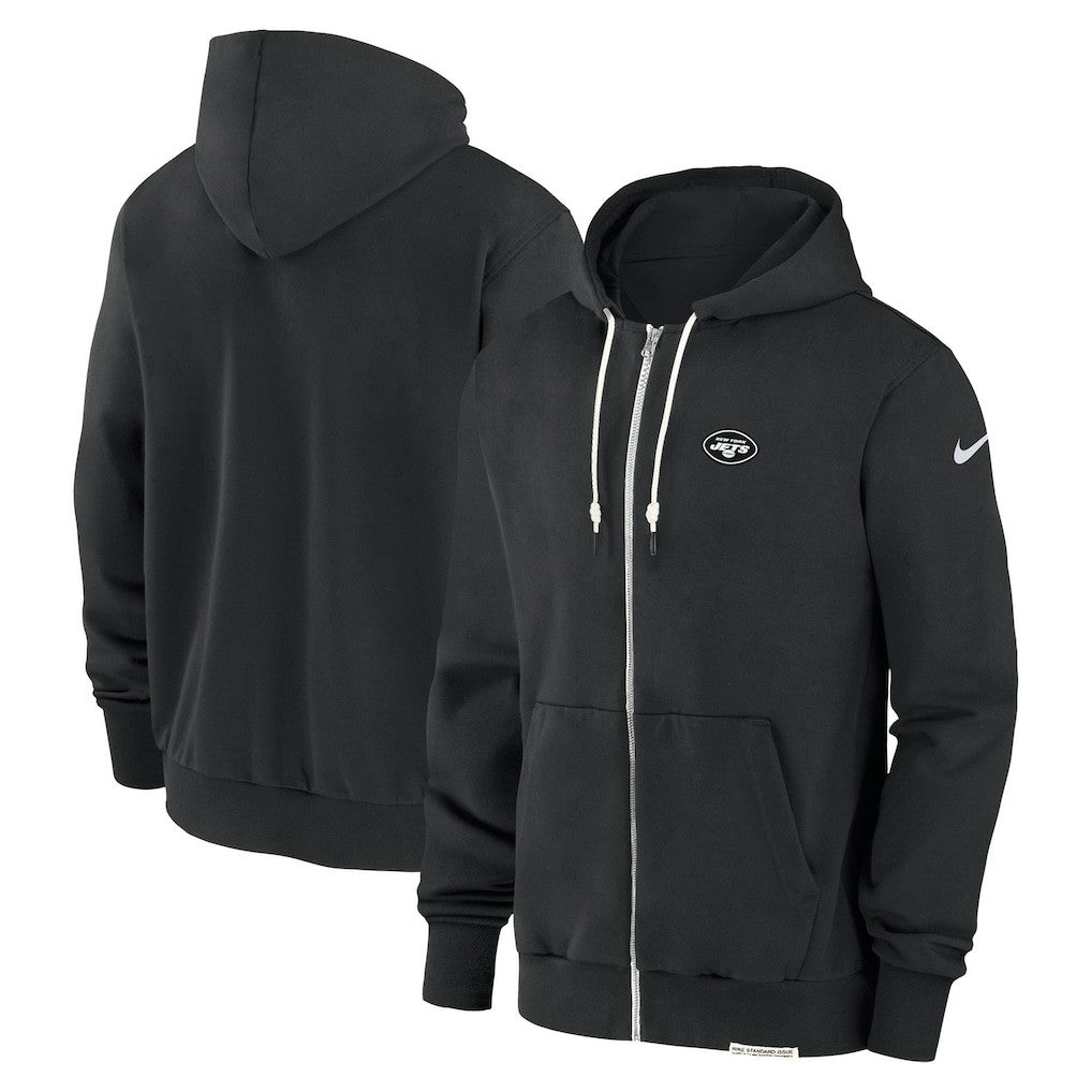 New York Jets Sideline Performance Full-Zip Hoodie Sweatshirt - Black Hoodies