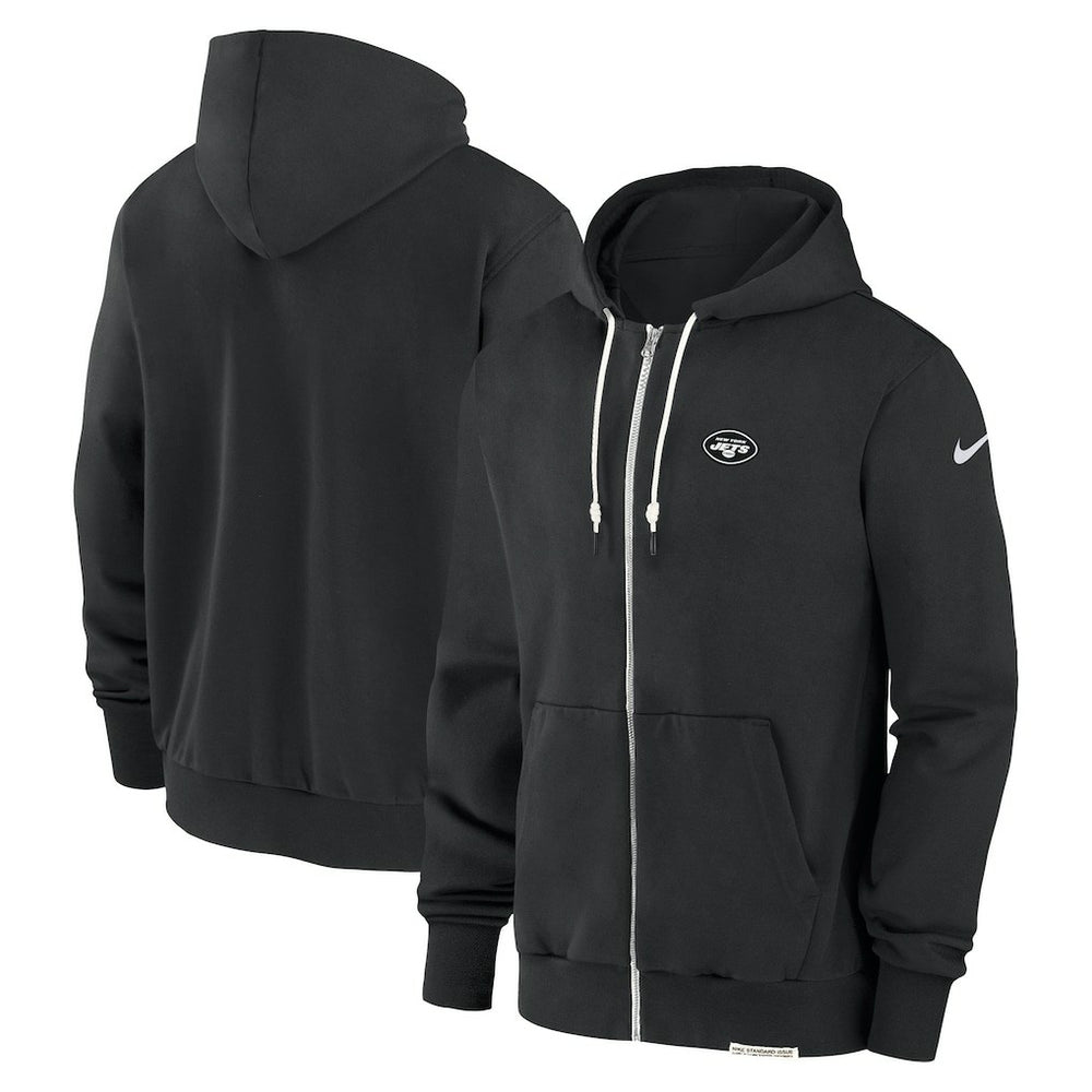 New York Jets Sideline Performance Full-Zip Hoodie Sweatshirt - Black Hoodies