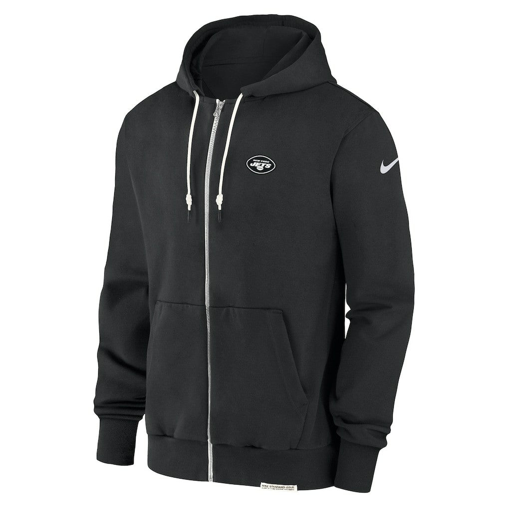 New York Jets Sideline Performance Full-Zip Hoodie Sweatshirt - Black Hoodies