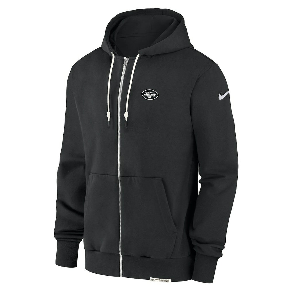 New York Jets Sideline Performance Full-Zip Hoodie Sweatshirt - Black Hoodies