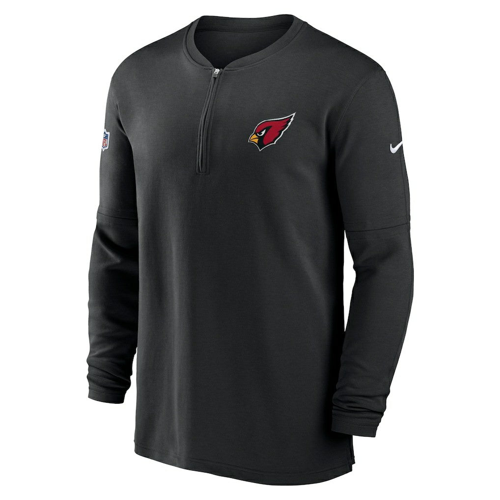 Arizona Cardinals 2023 Sideline Performance Long Sleeve Tri-Blend Quarter-Zip Top - Black Tops