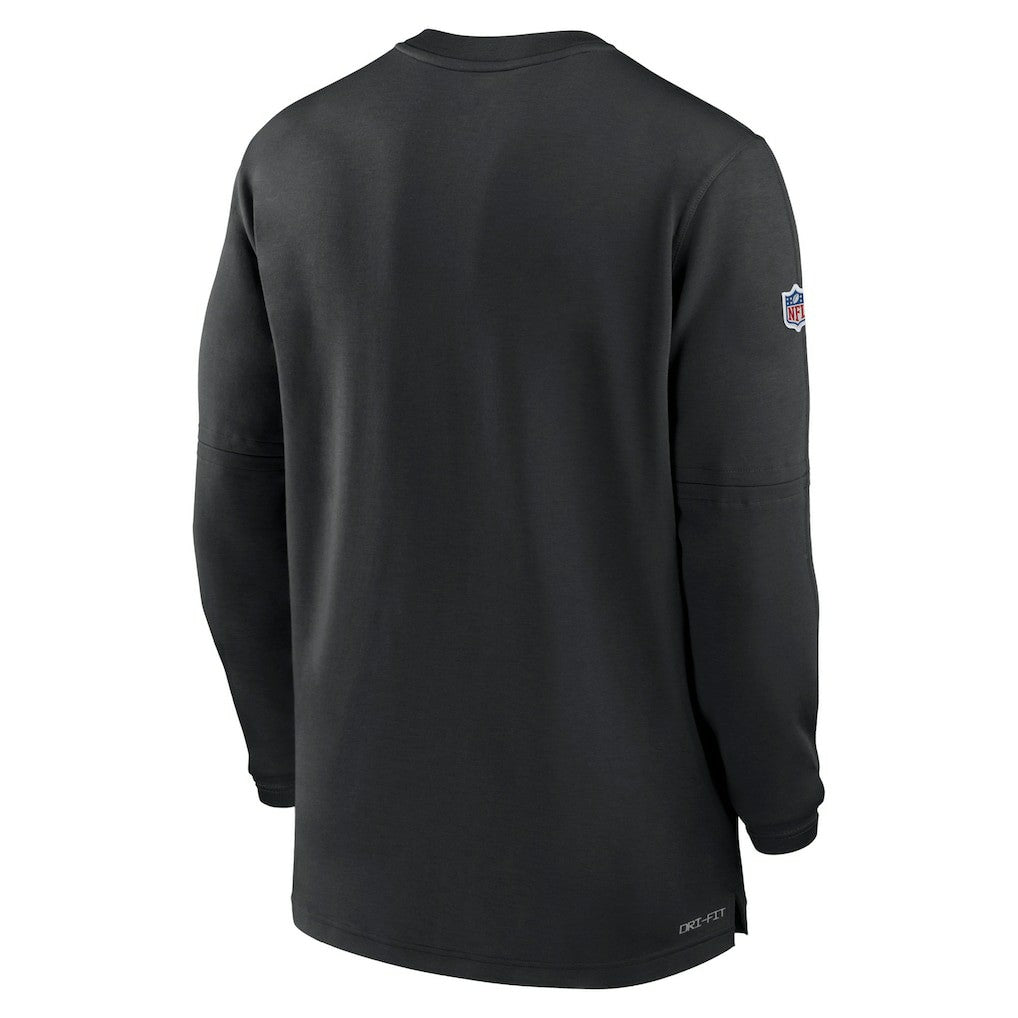 Carolina Panthers 2023 Sideline Performance Long Sleeve Tri-Blend Quarter-Zip Top - Black Tops