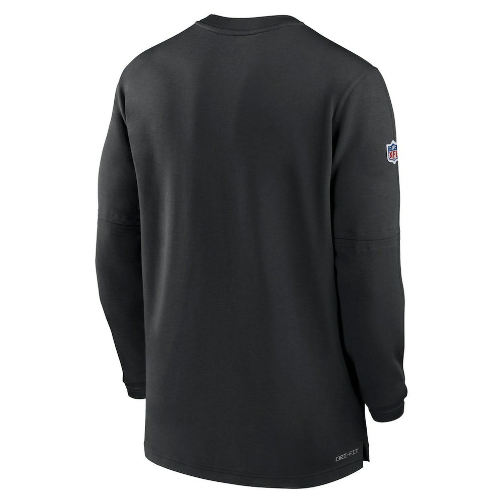 Carolina Panthers 2023 Sideline Performance Long Sleeve Tri-Blend Quarter-Zip Top - Black Tops