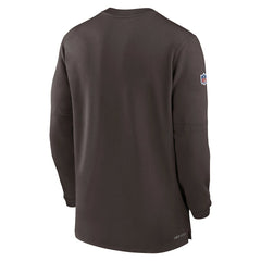 Cleveland Browns 2023 Sideline Performance Long Sleeve Tri-Blend Quarter-Zip Top - Brown Tops