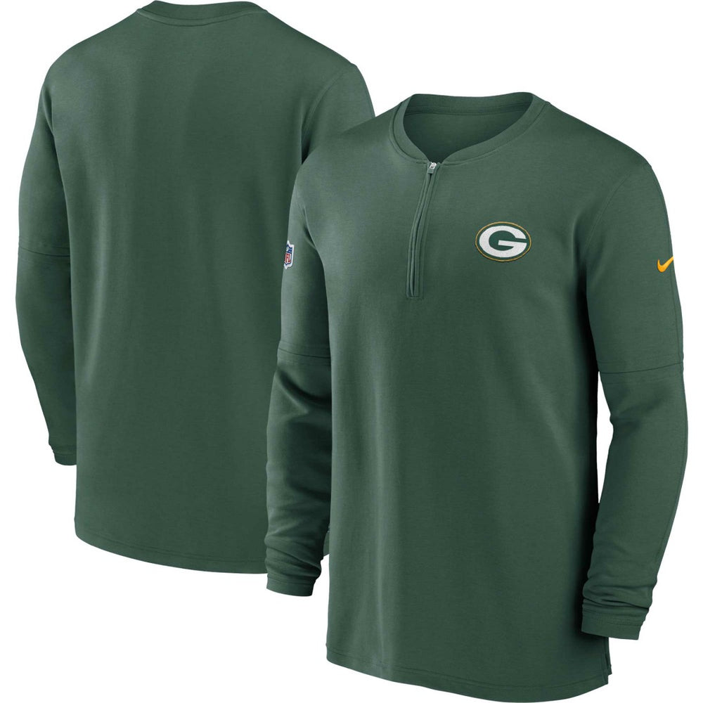 Green Bay Packers 2023 Sideline Performance Long Sleeve Tri-Blend Quarter-Zip Top - Green Tops