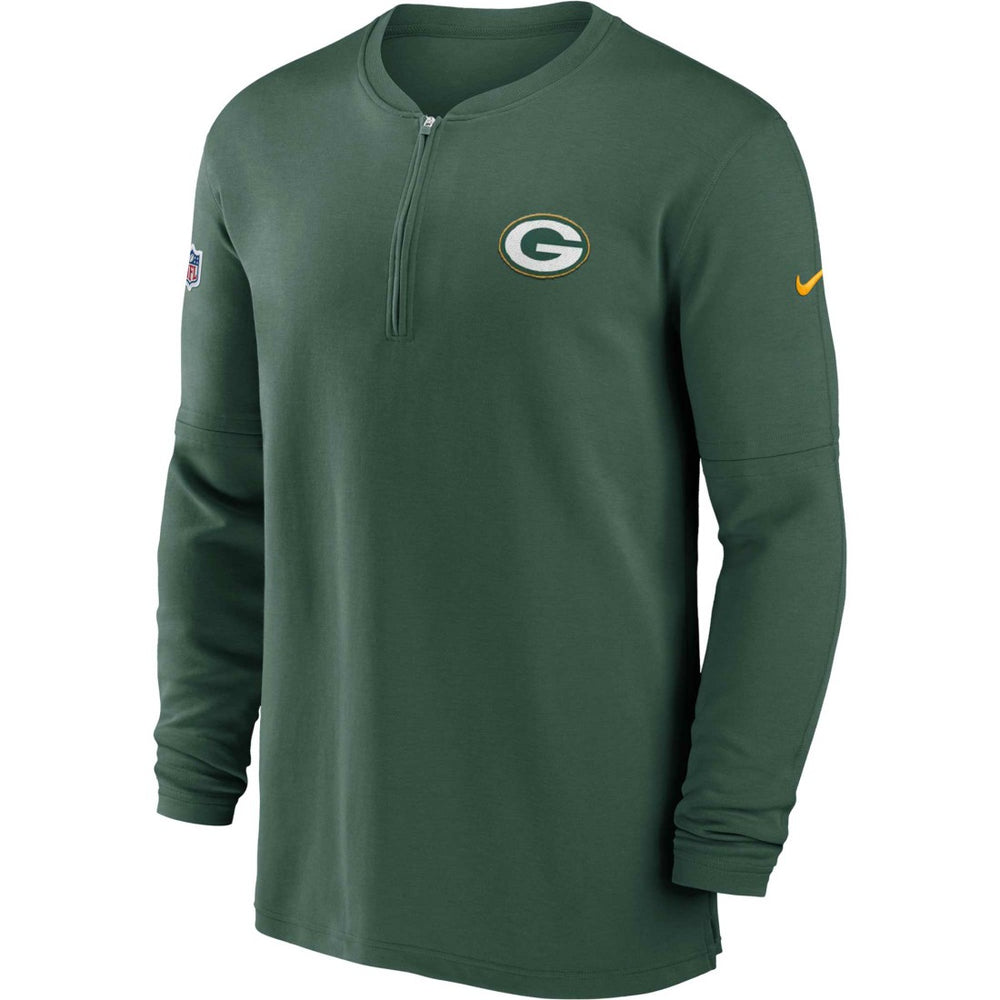 Green Bay Packers 2023 Sideline Performance Long Sleeve Tri-Blend Quarter-Zip Top - Green Tops