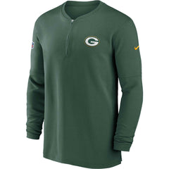 Green Bay Packers 2023 Sideline Performance Long Sleeve Tri-Blend Quarter-Zip Top - Green Tops