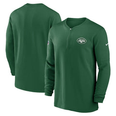 New York Jets 2023 Sideline Performance Long Sleeve Tri-Blend Quarter-Zip Top - Green Tops