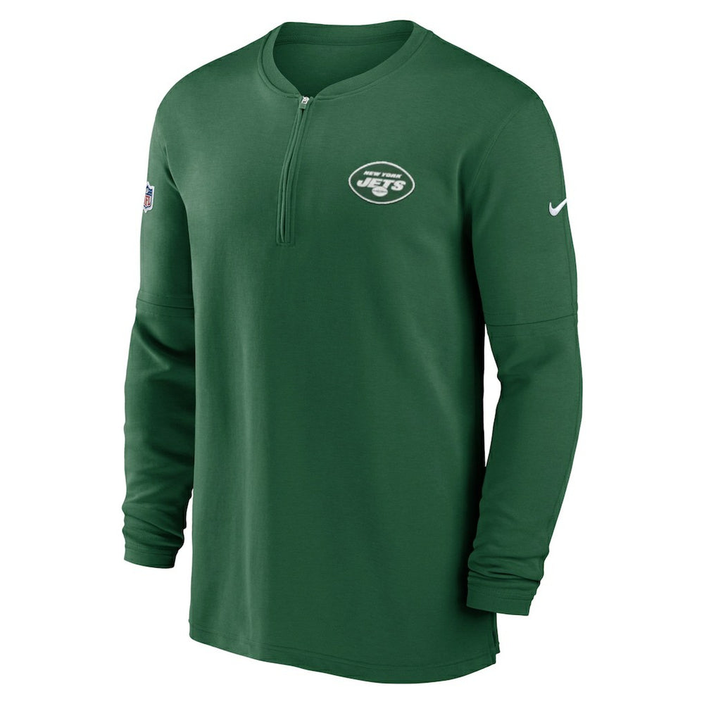 New York Jets 2023 Sideline Performance Long Sleeve Tri-Blend Quarter-Zip Top - Green Tops