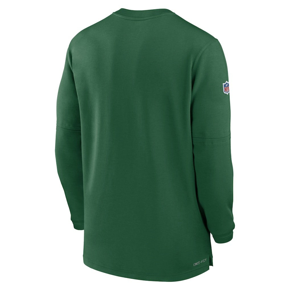 New York Jets 2023 Sideline Performance Long Sleeve Tri-Blend Quarter-Zip Top - Green Tops