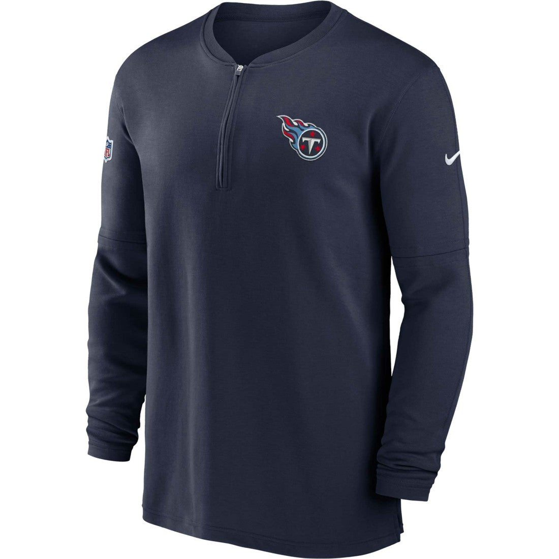 Tennessee Titans 2023 Sideline Performance Long Sleeve Tri-Blend Quarter-Zip Top - Navy Tops
