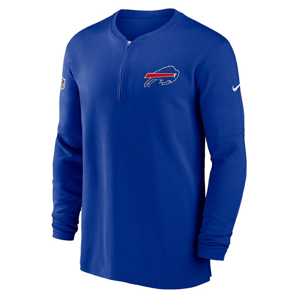 Buffalo Bills 2023 Sideline Performance Long Sleeve Tri-Blend Quarter-Zip Top - Royal Tops