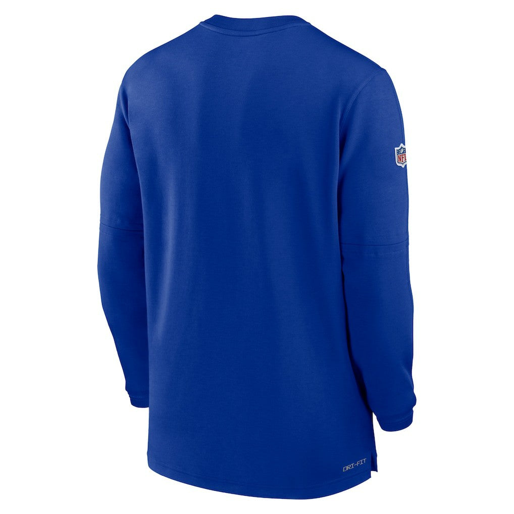 Buffalo Bills 2023 Sideline Performance Long Sleeve Tri-Blend Quarter-Zip Top - Royal Tops