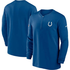 Indianapolis Colts 2023 Sideline Performance Long Sleeve Tri-Blend Quarter-Zip Top - Royal Tops