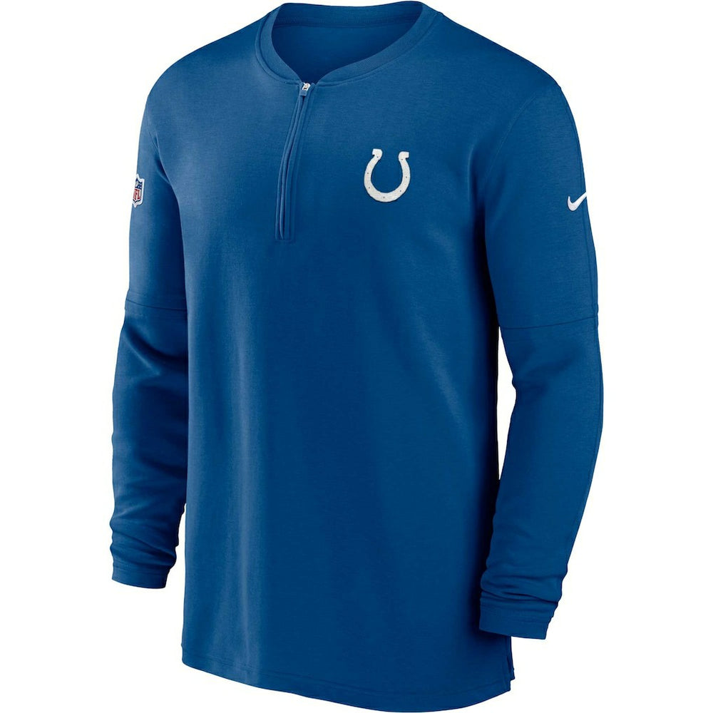 Indianapolis Colts 2023 Sideline Performance Long Sleeve Tri-Blend Quarter-Zip Top - Royal Tops