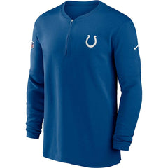 Indianapolis Colts 2023 Sideline Performance Long Sleeve Tri-Blend Quarter-Zip Top - Royal Tops