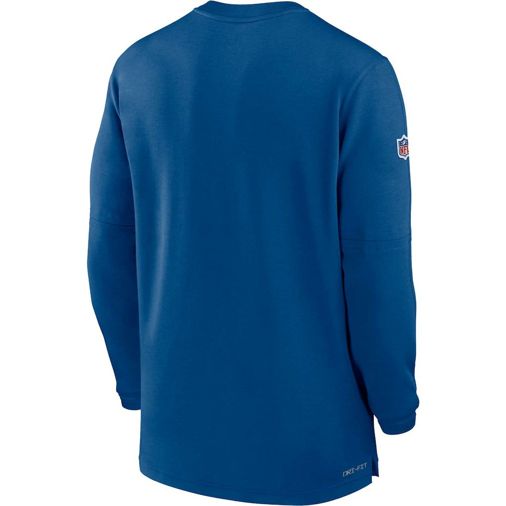 Indianapolis Colts 2023 Sideline Performance Long Sleeve Tri-Blend Quarter-Zip Top - Royal Tops