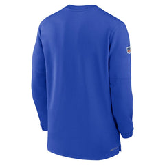 Los Angeles Rams 2023 Sideline Performance Long Sleeve Tri-Blend Quarter-Zip Top - Royal Tops