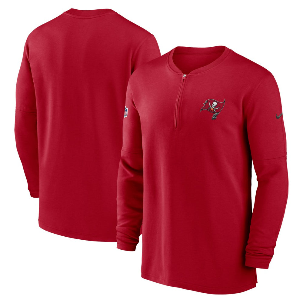 Tampa Bay Buccaneers 2023 Sideline Performance Long Sleeve Tri-Blend Quarter-Zip Top - Red Tops