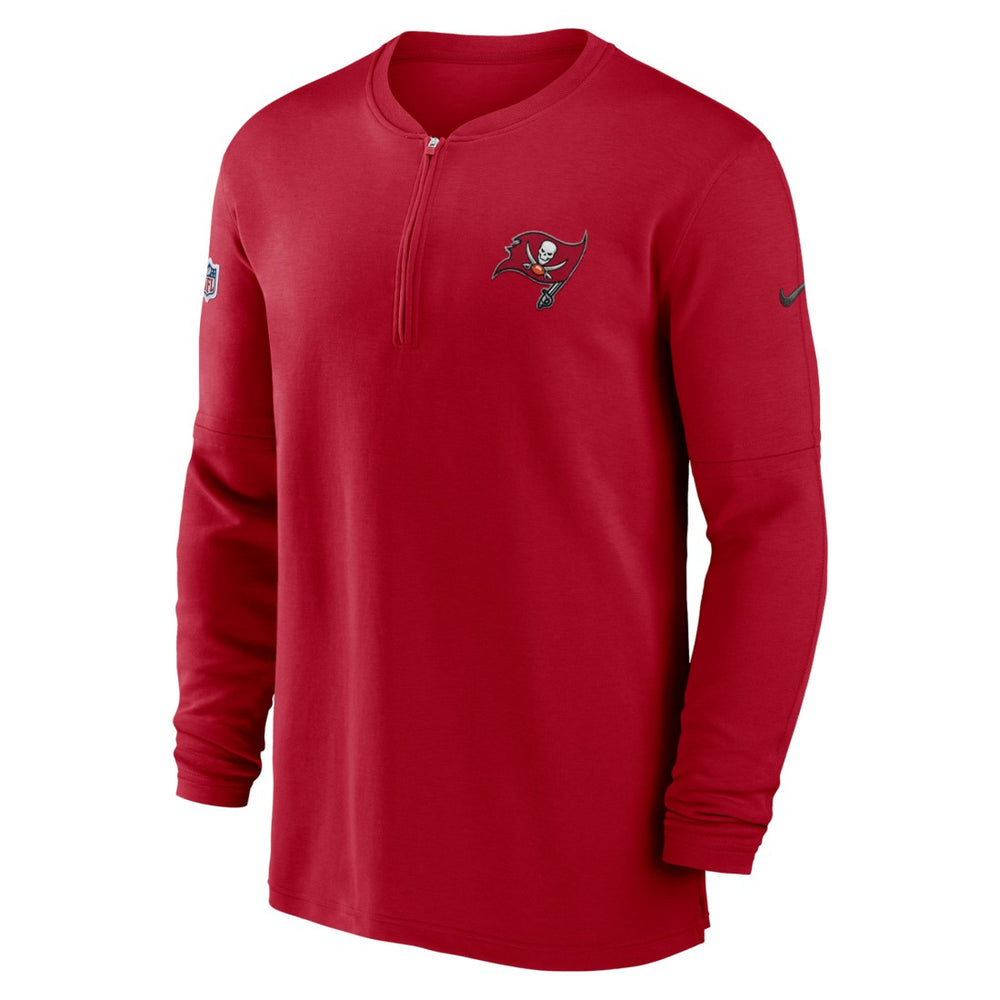 Tampa Bay Buccaneers 2023 Sideline Performance Long Sleeve Tri-Blend Quarter-Zip Top - Red Tops