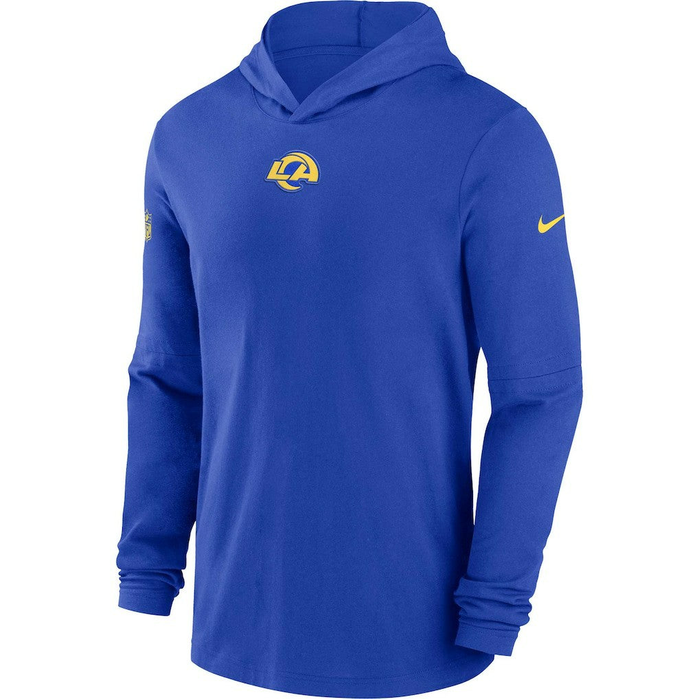 Los Angeles Rams Sideline Performance Long Sleeve Hoodie T-Shirt - Royal Hoodies