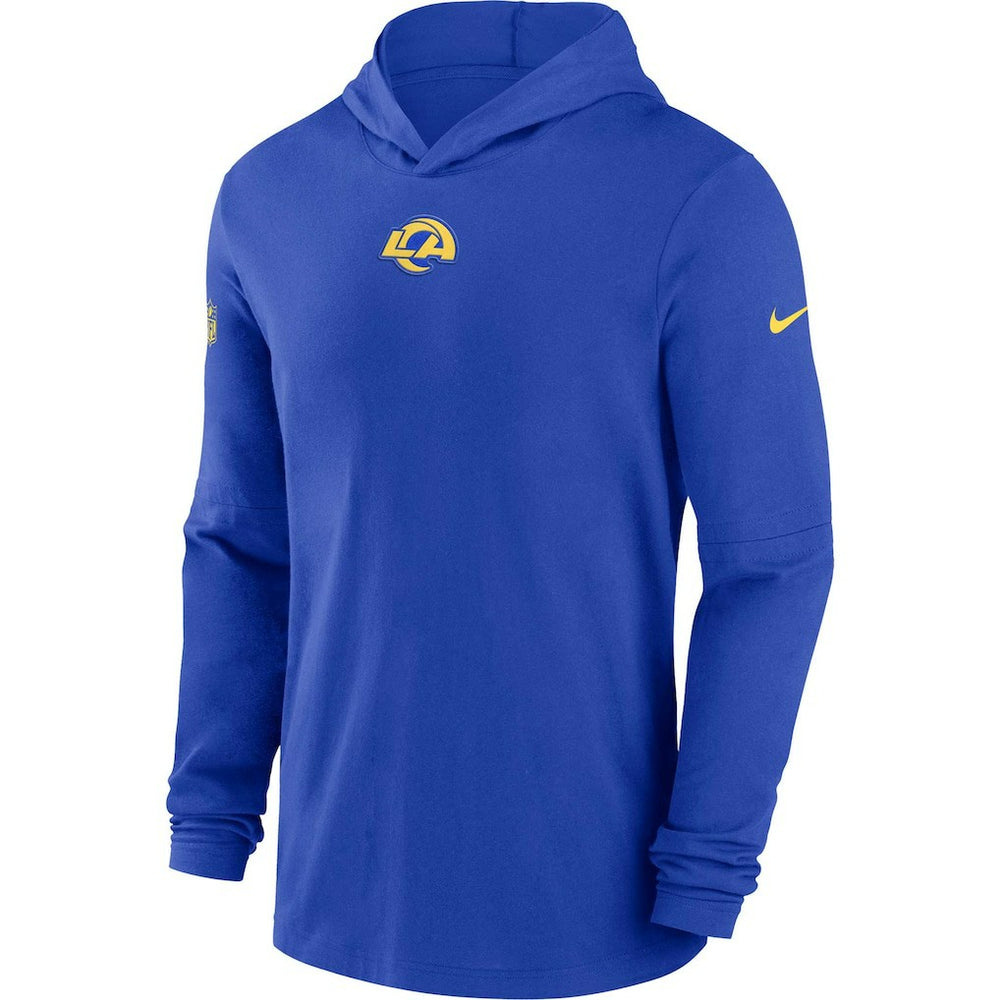 Los Angeles Rams Sideline Performance Long Sleeve Hoodie T-Shirt - Royal Hoodies