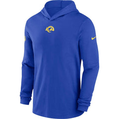 Los Angeles Rams Sideline Performance Long Sleeve Hoodie T-Shirt - Royal Hoodies