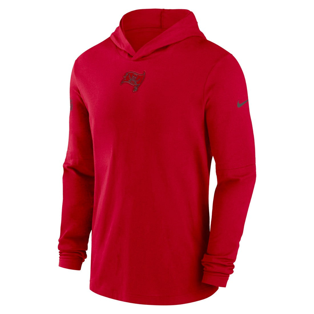 Tampa Bay Buccaneers Sideline Performance Long Sleeve Hoodie T-Shirt - Red Hoodies