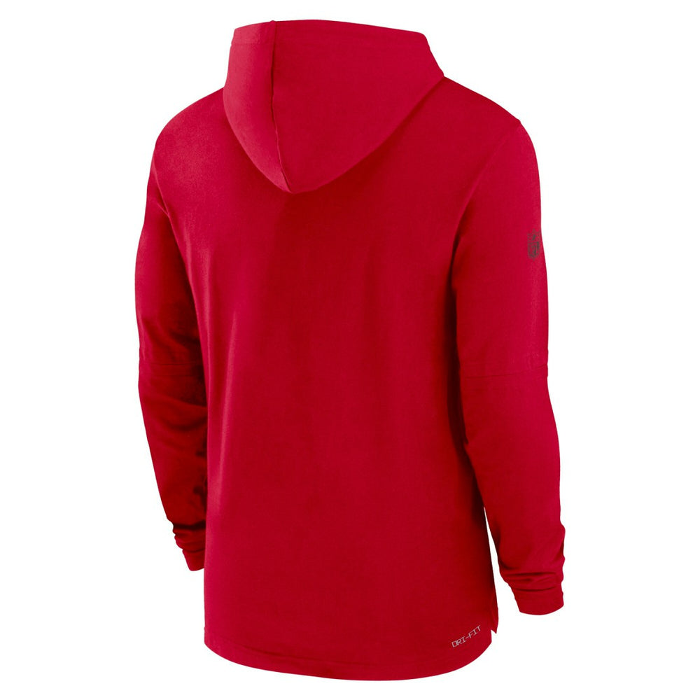 Tampa Bay Buccaneers Sideline Performance Long Sleeve Hoodie T-Shirt - Red Hoodies