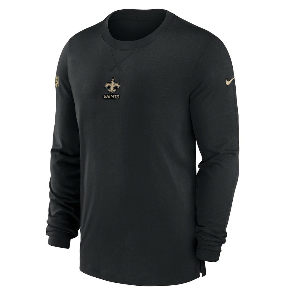 New Orleans Saints 2023 Sideline Performance Long Sleeve T-Shirt - Black T-shirts
