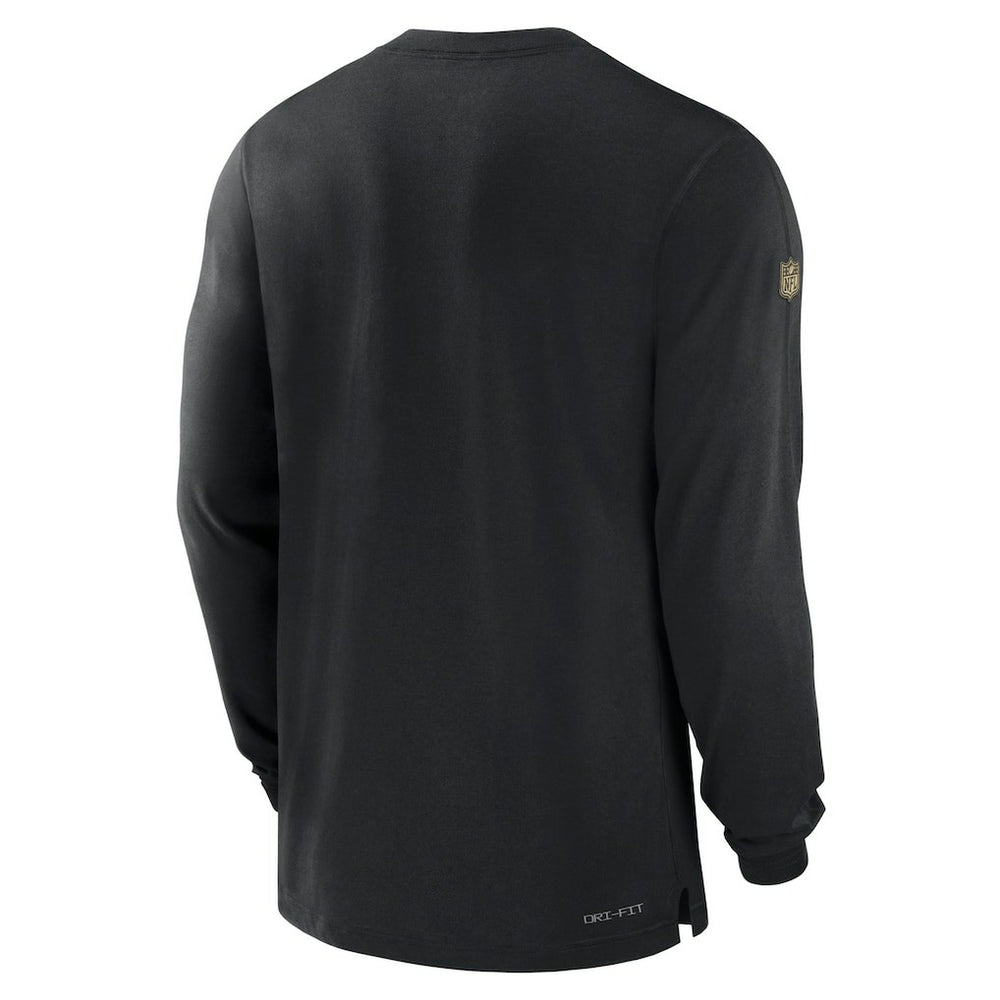 New Orleans Saints 2023 Sideline Performance Long Sleeve T-Shirt - Black T-shirts