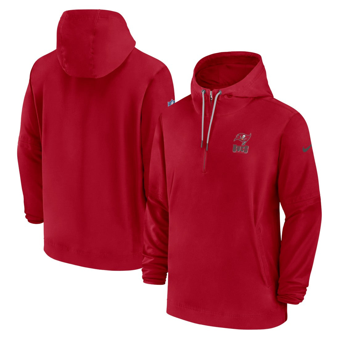 Tampa Bay Buccaneers Sideline Half-Zip Hoodie - Red Hoodies