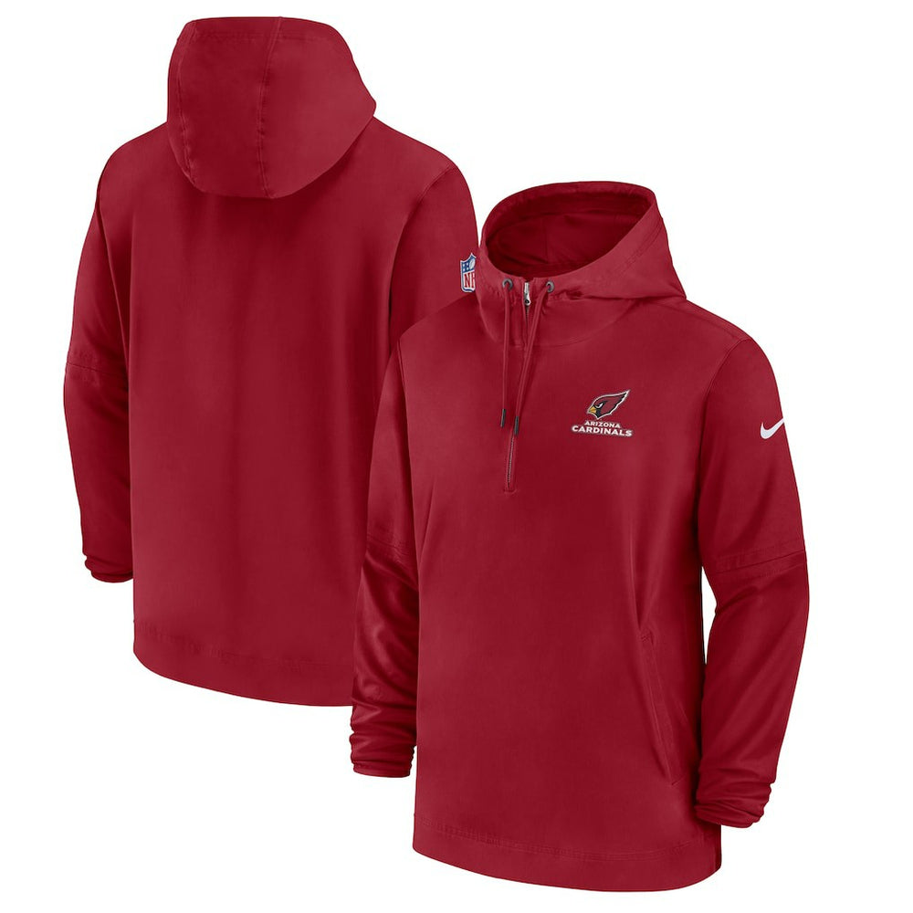 Arizona Cardinals Sideline Half-Zip Hoodie - Cardinal Hoodies