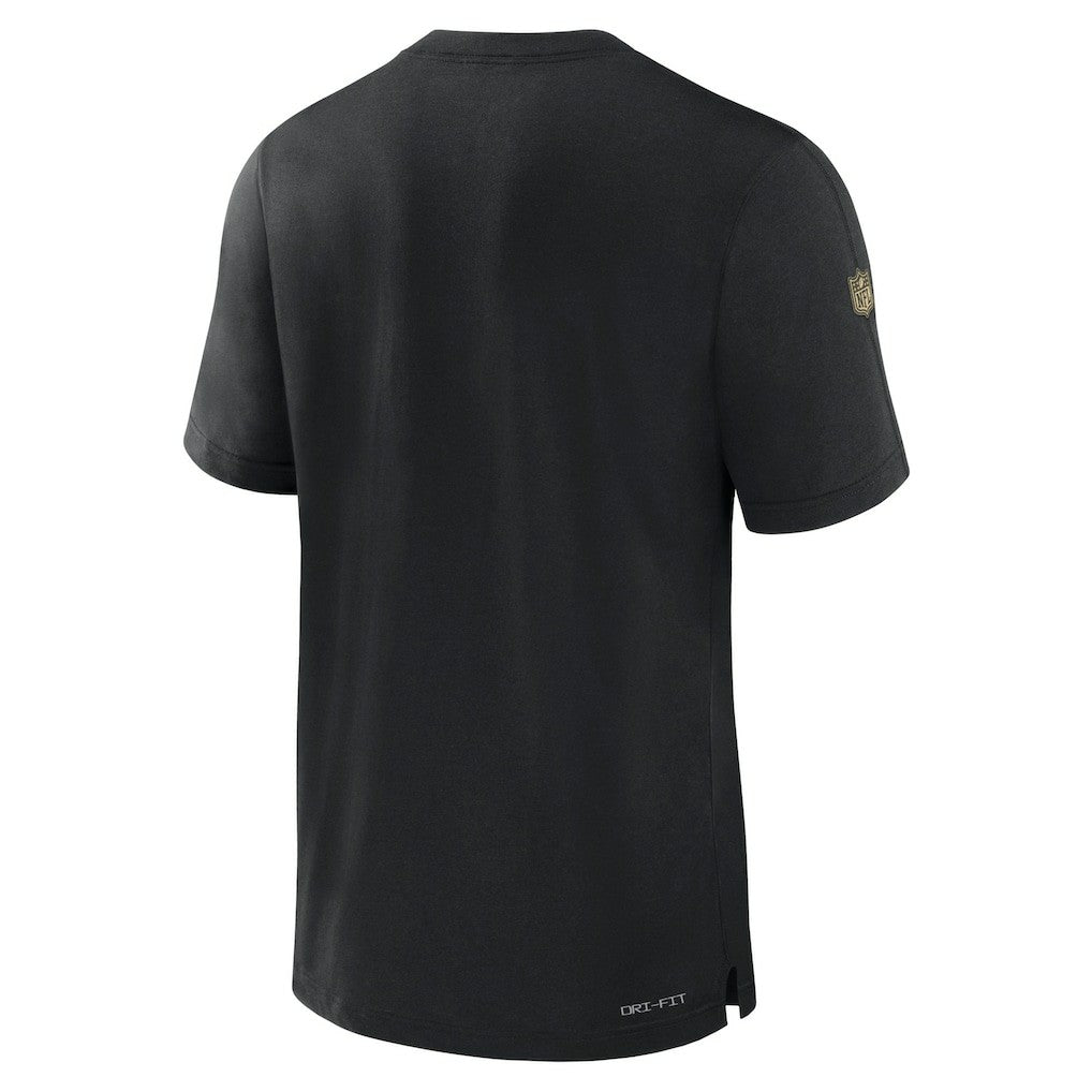 New Orleans Saints 2023 Sideline Performance T-Shirt - Black T-shirts