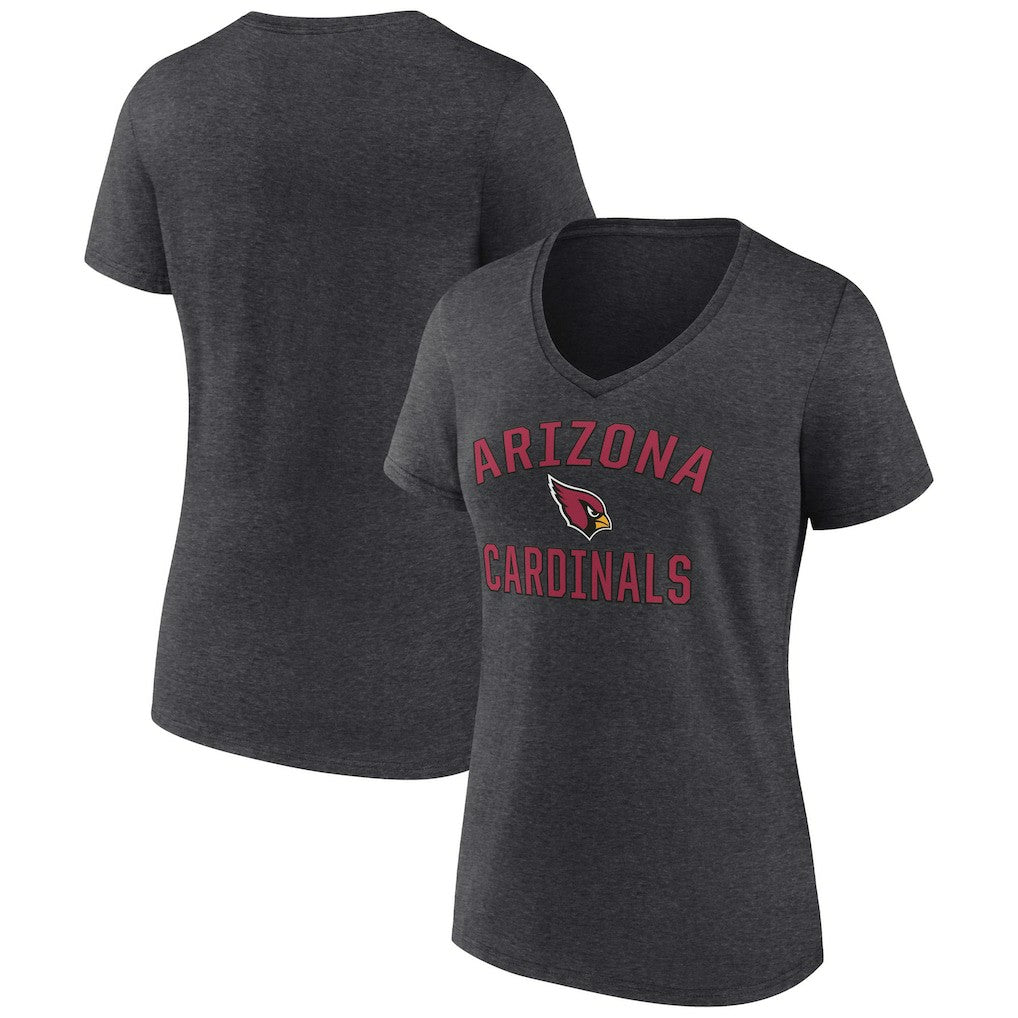 Arizona Cardinals Women's Victory Arch Team V-Neck T-Shirt - Charcoal T-shirts