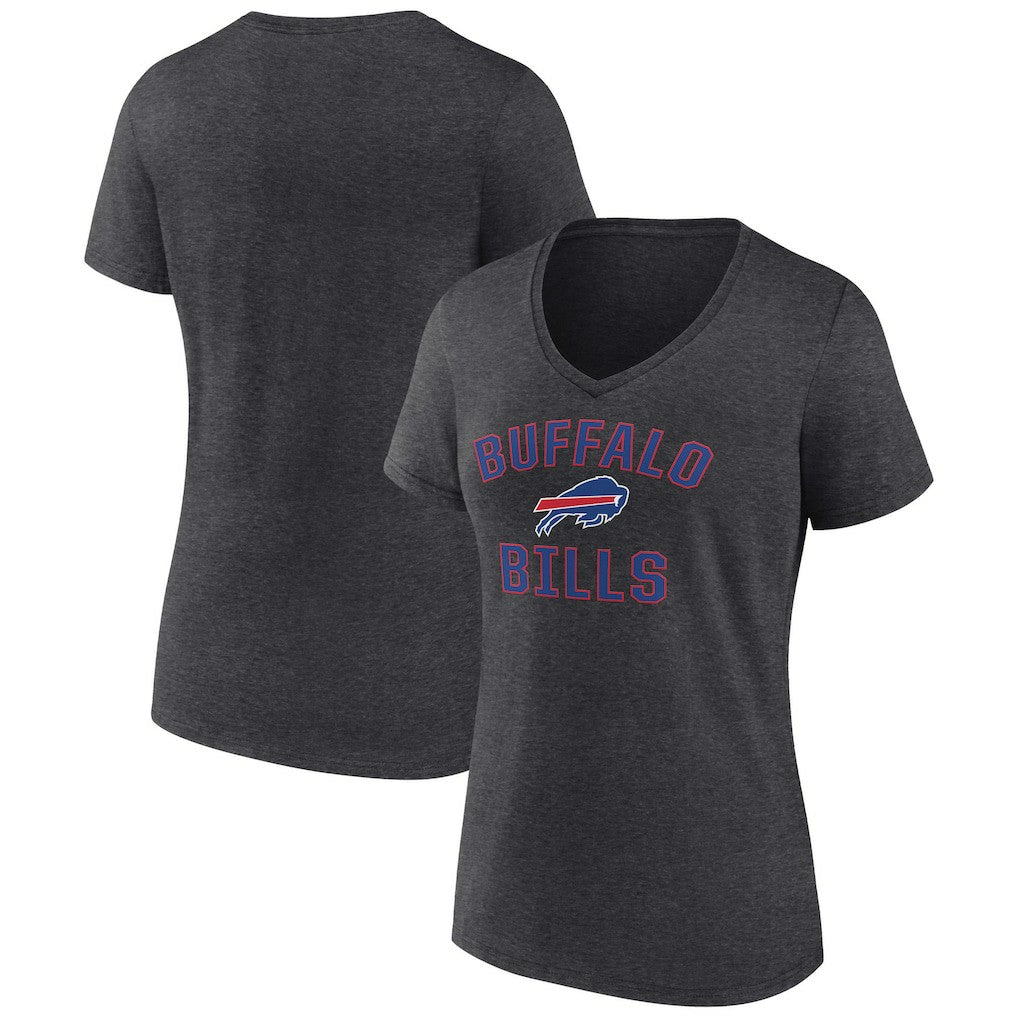 Buffalo Bills Women's Victory Arch Team V-Neck T-Shirt - Charcoal T-shirts