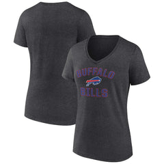 Buffalo Bills Women's Victory Arch Team V-Neck T-Shirt - Charcoal T-shirts