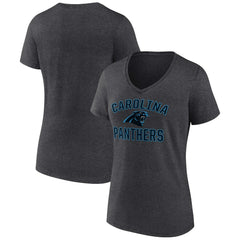 Carolina Panthers Women's Victory Arch Team V-Neck T-Shirt - Charcoal T-shirts