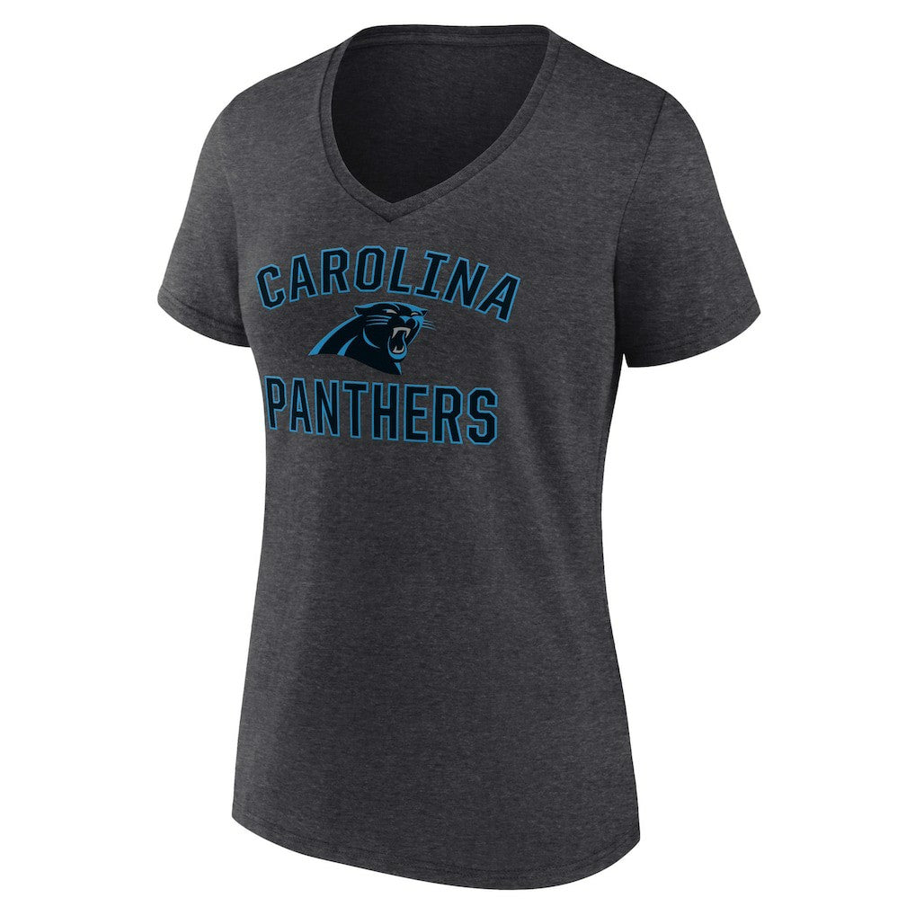 Carolina Panthers Women's Victory Arch Team V-Neck T-Shirt - Charcoal T-shirts