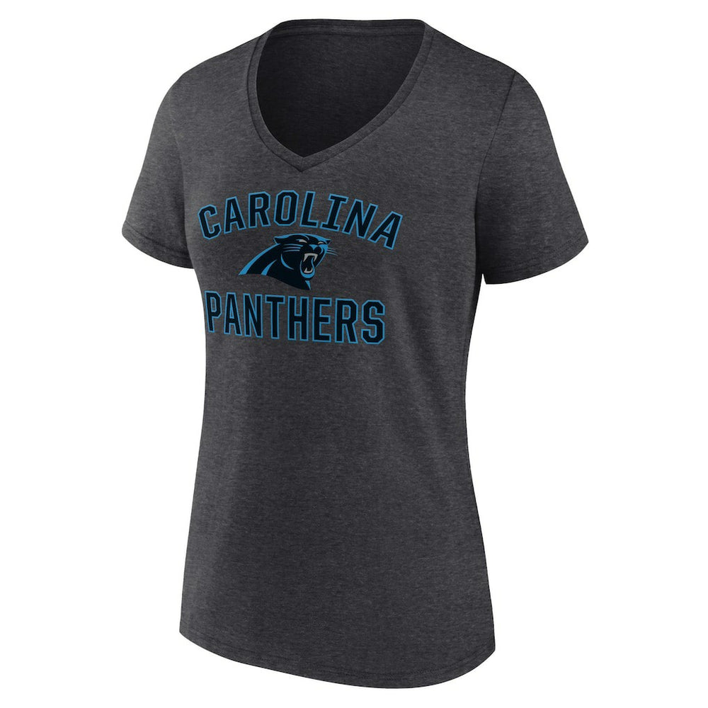 Carolina Panthers Women's Victory Arch Team V-Neck T-Shirt - Charcoal T-shirts